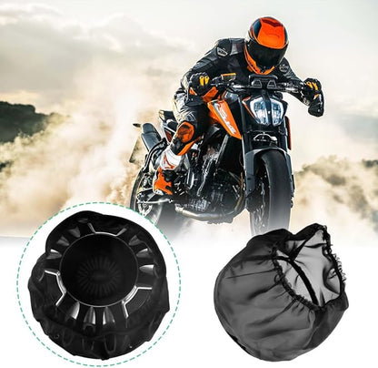 Joyzan Air Filter Protective Cover, Waterproof Universal Cold Intake Cleaner Socker Motorcycle Rain Sock Dustproof Protection Wrap Net Accessories Kit Uniform Micron High Flow Performance Black