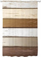 Sheer Curtains 63 Inch Length, Vintage Geometric Brown Semi Sheer Curtains Light Filtering Window Treatment, Farmhouse Country Chic Wood Grain Privacy Voile Drapes for Living Room Bedroom 52x63 Inch