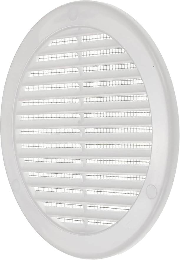 Vent Systems 6" Inch (Opening Dimensions) - Pack of 100 - White Soffit Vent Cover - Plastic Round Air Vent Grille - Built-in Mesh Screen - HVAC Register Louver for Bathroom, Home, Kitchen