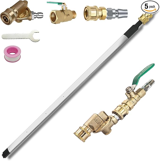Lucstar Radiator Cleaning Wand & Car A/C Condenser Cleaner, Engine Cabin Air Filter Flusher, 24Inch Radiator Wands Connect with Pressure Washer Air Compressor for Cleaning Home Car Truck Radiators