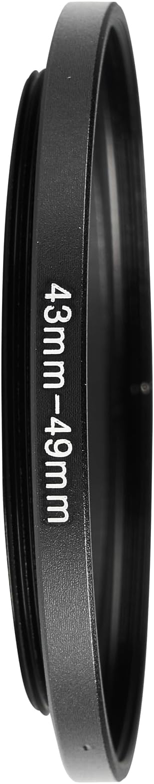 43-49mm Metal Step-Up Ring Adapter Compatible with Mirrorless Cameras DSLR Lens, UV CPL ND Filter Thread Converter, Black