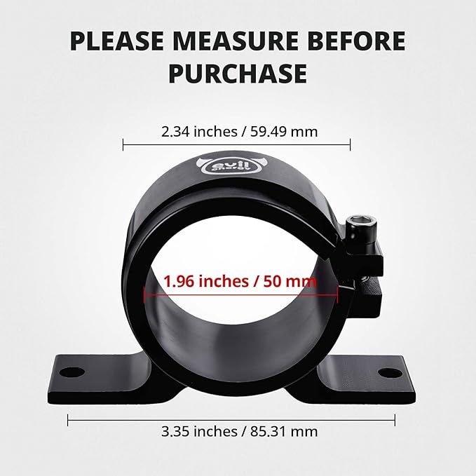 EVIL ENERGY 50MM Fuel Filter Mounting Bracket, Fuel Pump Clamp Holder 2PCS