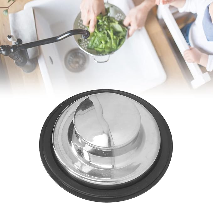 Kitchen Sink Stopper, Odorless Sink Plug Cover, Stainless Steel Garbage Disposal Stopper, Stopper for Sink Drain Filter, Fine Production Process, 86mm Outer Diameter