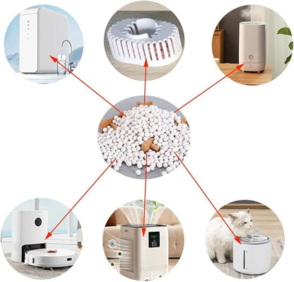 200 Gram Humidifier Cleaner Refill Replacement Nano Silver Ceramic Cleaning Ball for Humidifiers Demineralization Cartridge Containers Filters Fish Tank Purifies Water Eliminates Dust Odor