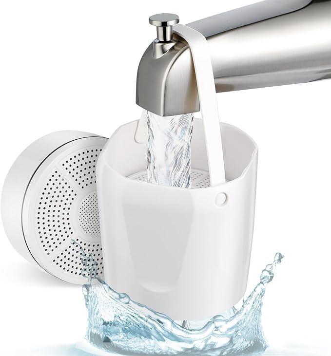 Bath Filter for Tub Faucet, 8 Stages Bath Water Filter for Tub, Removes 95% Chlorine, Lead, Fluoride & Heavy Metals, Improve Skin, Hair and Nails Condition, BPA Free (White)
