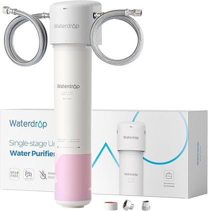 Waterdrop BFU1 Water Filter for Bathroom for Face Care, Soft Water, Strontium-enriched, Reduce 99.9% of Harmful Substance in Bathroom Sink Faucet, Reduces Skin Redness and Irritation
