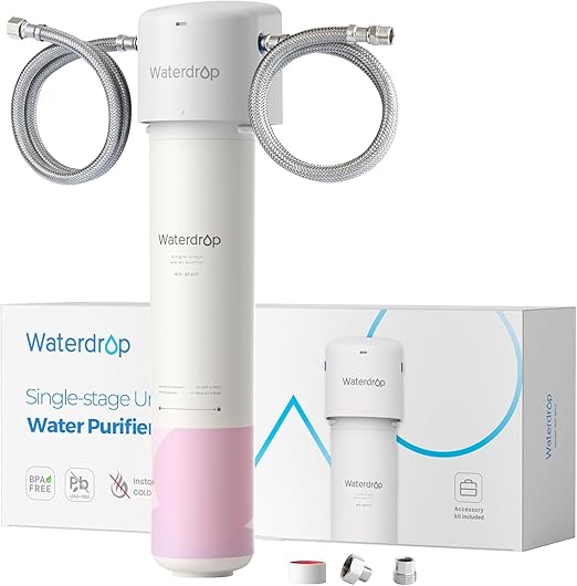 Waterdrop BFU1 Water Filter for Bathroom for Face Care, Soft Water, Strontium-enriched, Reduce 99.9% of Harmful Substance in Bathroom Sink Faucet, Reduces Skin Redness and Irritation