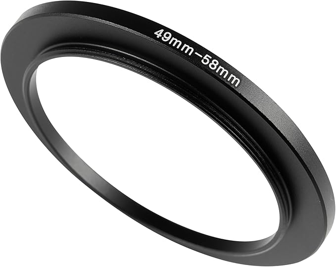 49-58mm Metal Step-Up Ring Adapter Compatible with Mirrorless Cameras DSLR Lens, UV CPL ND Filter Thread Converter, Black