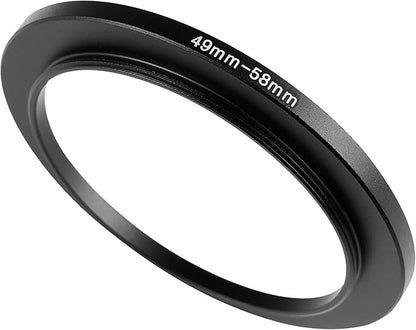 49-58mm Metal Step-Up Ring Adapter Compatible with Mirrorless Cameras DSLR Lens, UV CPL ND Filter Thread Converter, Black