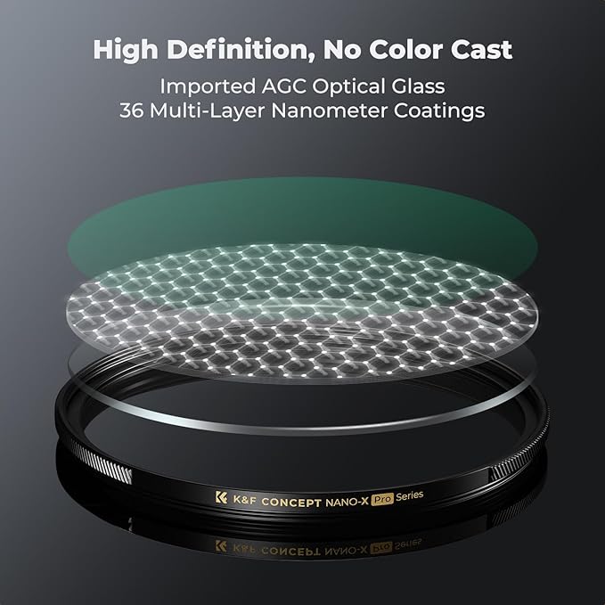 K&F CONCEPT 72mm Black Diffusion 1/8 Filter Mist Cinematic Effect Black Diffusion Filter with 36 Multi-Layer Coatings for Video/Vlog/Portrait Photography (XPRO Series)