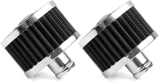 MUGE RACING 23mm Car Air Filter Universal Cold Air Intake Filter High Flow Vent Valve Cover Breather Filter (Black- 2 Pcs)