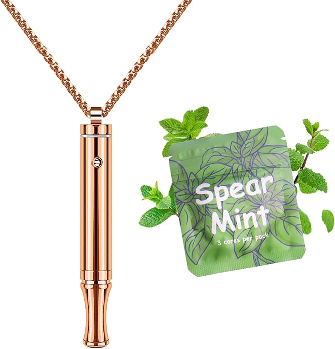 ASTOFLI Quit Smoking Breathing Necklace for Adults - Flavored Stress Breathing Necklace Stop Smoking for Women - Breathlink for Men Meditation Breathe Anxiety Whistle Necklaces inhaler Breathlace