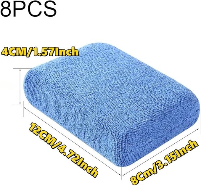Microfiber Applicator Pads, 8 Pcs Soft Foam Core Detailing Pads for Wax, Sealant, Dressing, Interior & Exterior Car Care