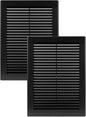 Vent Systems 5.5" x 8" Inch (Opening Dimensions) - Pack of 2 - Plastic Black Soffit Vent Cover - Flat Rectangular Air Vent Grille - Air Vent Deflector - HVAC 7" x 10" Inch (Overall Dimensions)