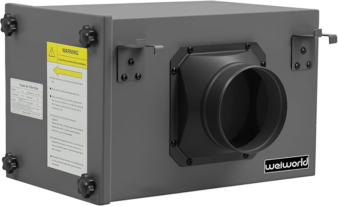 3-Layer Purification Filter Box 4" with High Efficacy Hepa and Carbon Filter, Fit 4 Inch Inline Duct Fans for Fresh Air Intake and Ventilation System