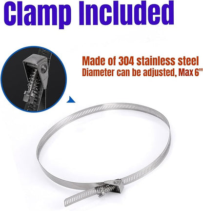 30 Micron Dust Collector Bag with Clamp, 4'' Universal Vacuum Filter Bag for Table Saw, Planer, Woodworking Tools - Fits DEWALT DW735, DW734, Grizzly, Delta, Shop Fox, Rockler & Most Dust Collectors