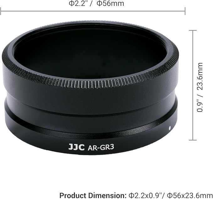 JJC AR-GR3 Lens Filter Adapter Replaces Ricoh GA-1 for Ricoh GR III GR III HDF GR3 GR3 HDF Digital Camera with GW-4 Wide Conversion Lens or 49mm Filter