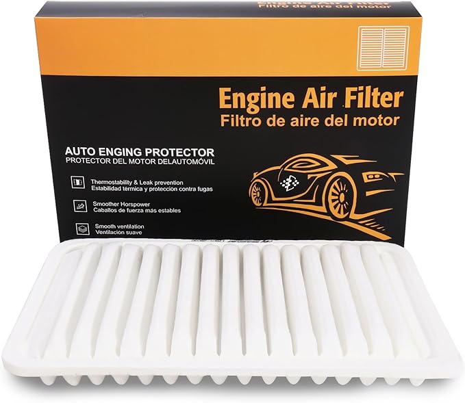 Engine Air Filter 17801-20040 Replacement Suitable for Toyota/Lexus Rigid Panel ES300 2002-03 Camry (2002-2006) Camry Hybrid (2007-2011) Solara (2004-2008) Highlander non-hybrid (2001-2013)