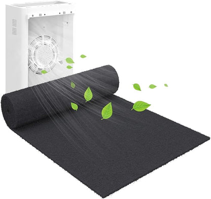 Cut to Fit Carbon Air Purifier Filter Roll, 16x48x1/4 inches Size Activated Charcoal Dust Filter Sheet,Carbon Pad Replacement for Air Vent,AC,Range Hood,Pond,Compost Bin,Odor Absorbing