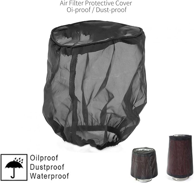 Air Intake Filter Sock Cover, Cold Air Intake Cover, Universal Air Filter Protective Cover Dustproof Air Intake Cover for High Flow Air Intake Filters(Big)