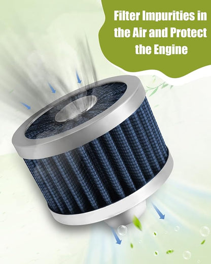 2PCS Car Air Filter Fit for Vehicles with 23mm Air Intake, High Flow Vent Valve Cover Breather Filter (Blue)