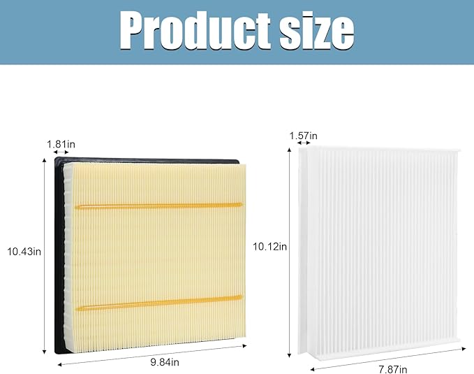 7C3Z-9601-A Engine Filter and FL3Z19N619A Cabin Air Filter Set Replacement for Ford F150 2015-2023, for Ford Expedition 2018-2024, for Ford Lobo 2016-2022, for Lincoln Navigator 2018-2024