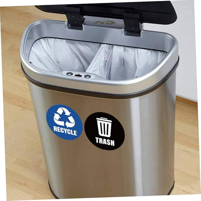 TEHAUX Self-Adhesive Garbage Sorting Stickers Waste Bin Decals for Recycling Identification Material Eco-Friendly Labels for Home Office Use