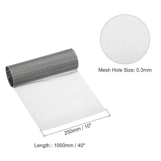 PATIKIL 40" L x 10" W Woven Wire Mesh, 60 Mesh 316L Stainless Steel Air Vent Filter Screen for Window Security Vent Cover Filtration Animals Fence