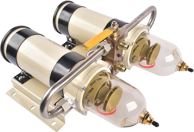 Fuel Filter Water Separator 751000FH 751000FH10 Replacement for Parker Racor Turbine Series, 360 GPH, 30 Micron, 180 Degree(In-Line)