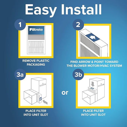 Filtrete 20x25x5 (SlimFit) AC Furnace Air Filter, MERV 13, MPR 1900, Premium Allergen, Bacteria & Virus, Electrostatic Air Cleaning Filter, 2-Pack (Actual Size 19.63x24.75x4.31 in)