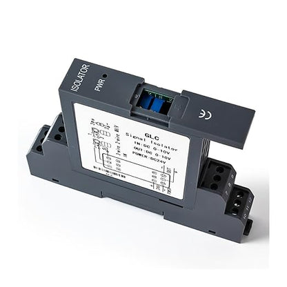 Analog Signal Isolator 4-20mA Signal Isolator Din Rail Mount 0.5% FS Precision for Industrial Automation PLC Control System(1 in 1 Out,Output 0-10V_Input 0-10V_DC24V)