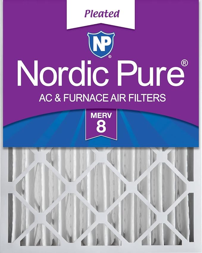 Nordic Pure 16x20x4 (Actual Size: 15 1/2 x 19 1/2 x 3 5/8) Pleated MERV 8 Air Filter 1 Pack