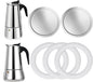 2 Pcs Filter with 3 Pcs Silicone Gasket Seals for 4 Cup Stovetop Espresso Coffee Maker Replacement Parts for Big Tummy and Straight Stainless Steel Moka Pot
