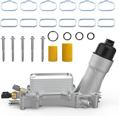 926-876 Aluminum Engine Oil Cooler Oil Filter Housing Adapter for Dodge Avenger Challenger Charger Durango Grand Caravan Journey, Jeep Grand Cherokee Wrangler, Chrysler 200 300 Town Country, Ram 3.6L