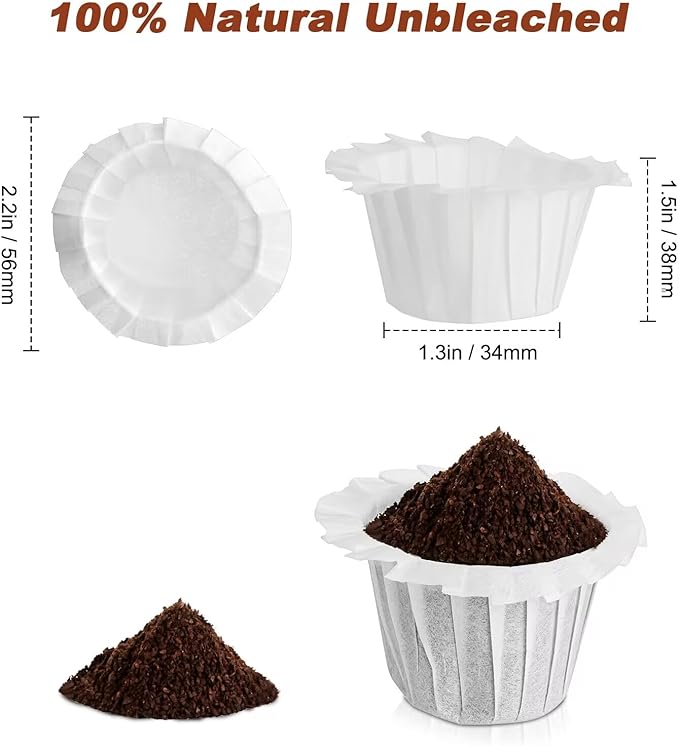 Disposable Paper Coffee Filters, Keurig K Cup Paper Filters for Keurig Single Brewer Reusable Cups, K-cup Coffee Pods, Fits All Brands Reusable K Cups (150)