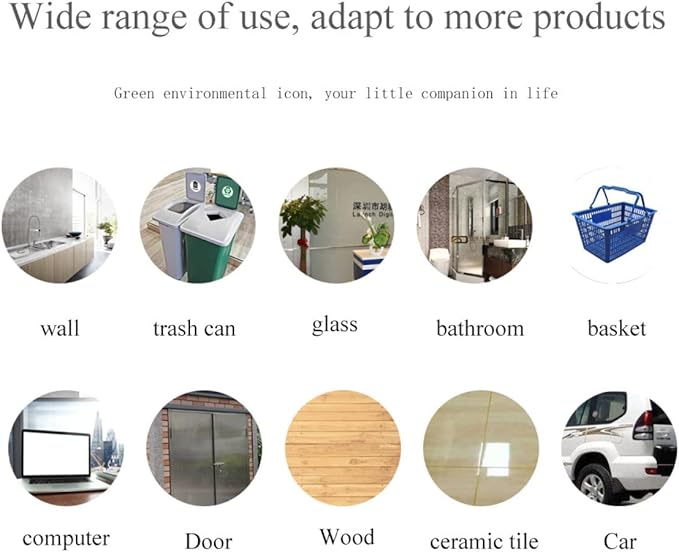 BESTOYARD 6-Pack Adhesive Garbage Classification Decals Waterproof Waste Sorting Stickers for Trash Can Organization