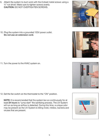 OdorStop OS144PRO1 UV Air Purifier 144W System with Energy Saving Airflow Sensor and 16-in Bulbs