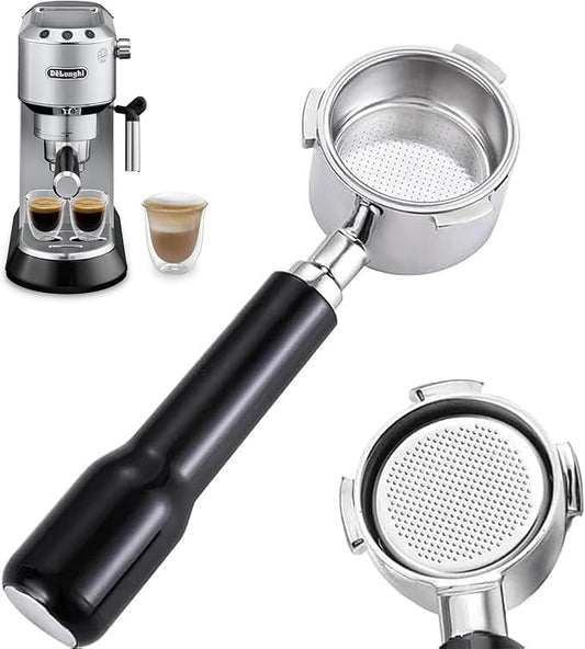 51mm Bottomless Portable Filter, 3 Ears, With 304 Stainless Steel Double Tube Capacity Cup Filter Basket, Only Compatible for Delong Dedica Ec680, Ec685, Smeg And Eupa Coffee Machines