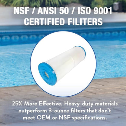 Doheny's PWW50L1 Pool Spa Filter | Filter for Waterway Teleweir 50 | Replace Pleatco PWW50L, Unicel 4CH-949, Filbur FC-0172 | OD: 5”, Length: 13 3/16”, Top: Handle, Bottom: 1.5” Female SAE | 12-Pack