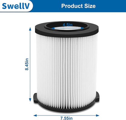 2 Pack VF4000 Replacement Filter Compatible with RIDGID Vacs Wet Dry 5-20 Gal& 6-9 Gal Husky Vacuum & CRAFTSMAN Shop Vacuum 17816 9-17816, Standard Wet and Dry Vacuum Cleaner Filter Vf4000