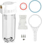 Whole House/RV Water Filter Housing Clear, 10" X 2.5" Inline Sediment Water Filter for RV, Home, Garden, Aquarium, Maple Syrup RO System, 3/4" NPT Brass Port,R-Type O-Ring,Heavy Duty Bracket-1025CBH