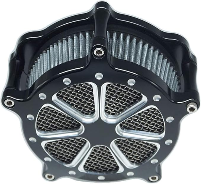 Air Filter Intake Cnc Cut Air Cleaner Venturi Motorcycle Chrome Kit for Harley Dyna 2000 - 2017 Softail 2000 - 2015 Touring 2000 - 2007 Fitment - B (Gray)