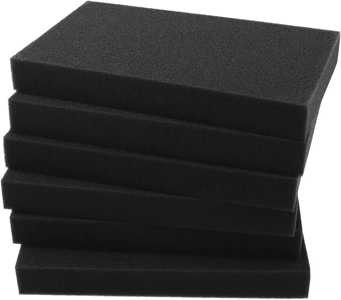 6PCS Aquarium Biofiltration Sponge 6.28x4x0.78 inches Fish Tank Filtration Media Cuttable Dust Proof Wool Air Purification Equipment