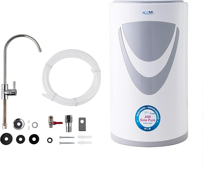 AMI Sola Pure, Under-The-Counter UV Water Purifier, Water Filter for Sink with UV and UF