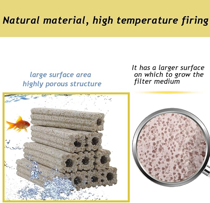 PINVNBY 6.2 Inch Large Filter Media for Aquarium,10 Pcs Fish Tank Ceramic Bio Blocks for Freshwater and Saltwater Sump Tank,Aquaculture and Koi Ponds