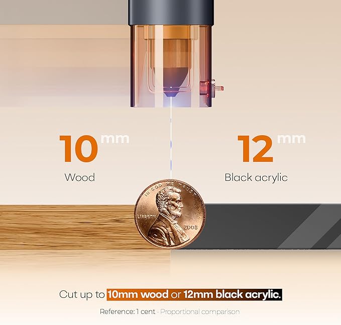 BlazeX M3 10W Laser Engraver Machine for Beginner, 0.01mm High Precision Laser Cutter and Engraver Machine for Wood Metal Glass Leather, with 360° Enclosure Honeycomb Engraving Materials, Class 1
