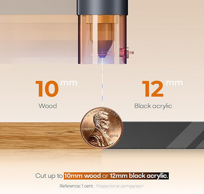 BlazeX M3 10W Laser Engraver Machine for Beginner, 0.01mm High Precision Laser Cutter and Engraver Machine for Wood Metal Glass Leather, with 360° Enclosure Honeycomb Engraving Materials, Class 1