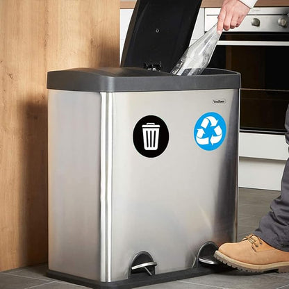 GLEAVI 1Set Waste Sorting Stickers Self Adhesive Garbage Bin Decals for Waste Management Home Office Waste Container Labels