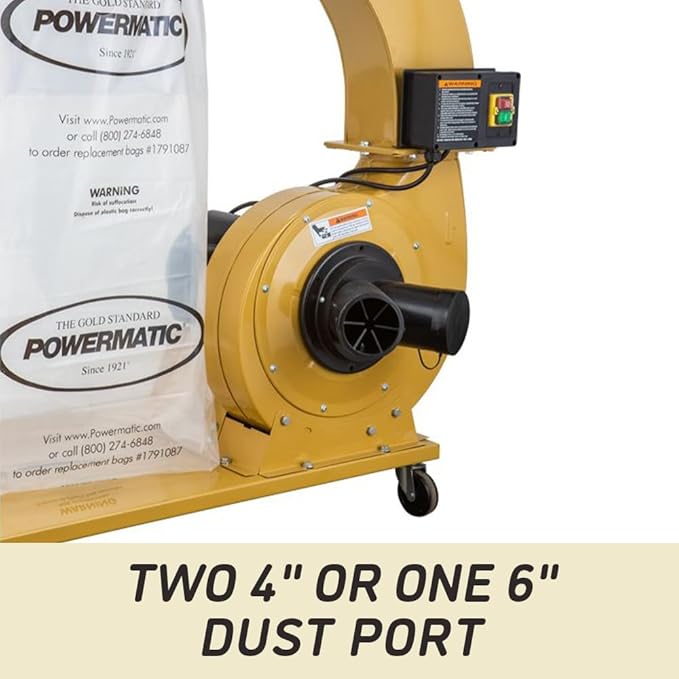 Powermatic TurboCone Dust Collector, 2-Micron Canister Filter, 1-3/4 HP, 115/230V 1Ph (PM1300TX-CK)