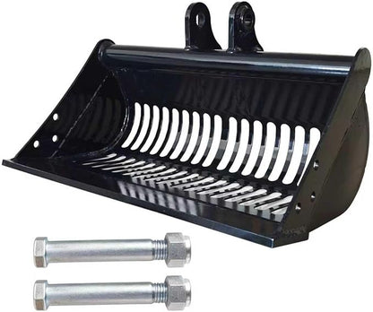 24-inch / 600-millimeter Screen Bucket, Excavator Accessory, Suitable for AGT and Other Chinese mini excavators, Used as a Filtering Frame Screen Bucket for Filtering and Sorting Materials.